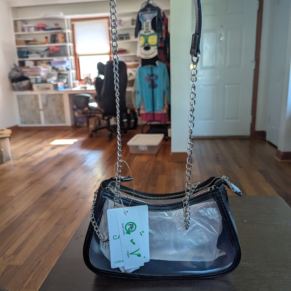 Modern Black and Silver Crossbody Bag